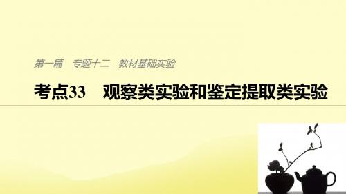 (通用版)2019版高考生物二轮复习专题十二教材基础实验考点33观察类实验和鉴定提取类实验课件