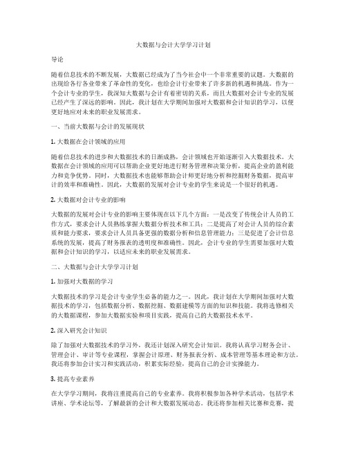 大数据与会计大学学习计划