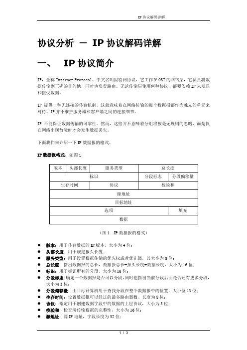 IP协议解码详解