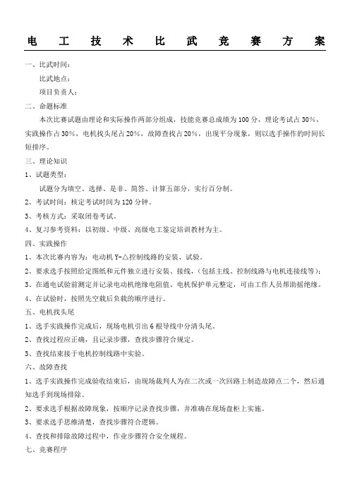 2015年电气技术比武方案