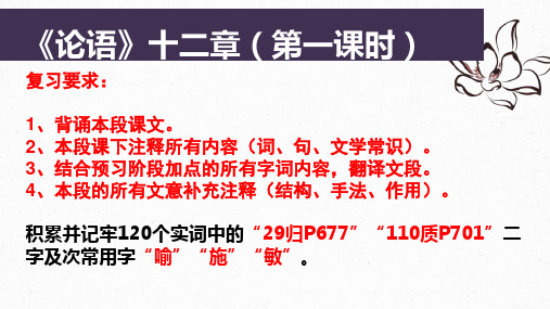 《论语》十二章复习课件高中语文选择性必修上册