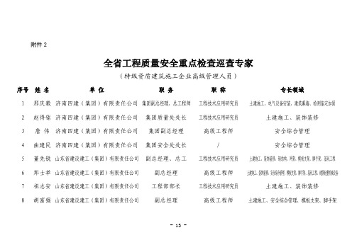 全工程质量安全重点检查巡查专家