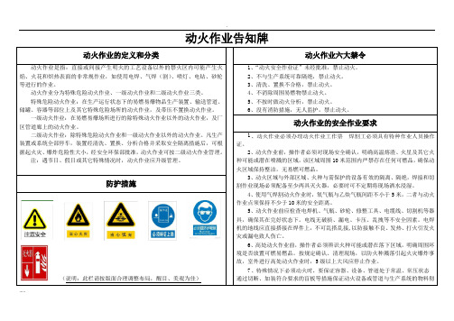 特殊危险作业危险告知牌