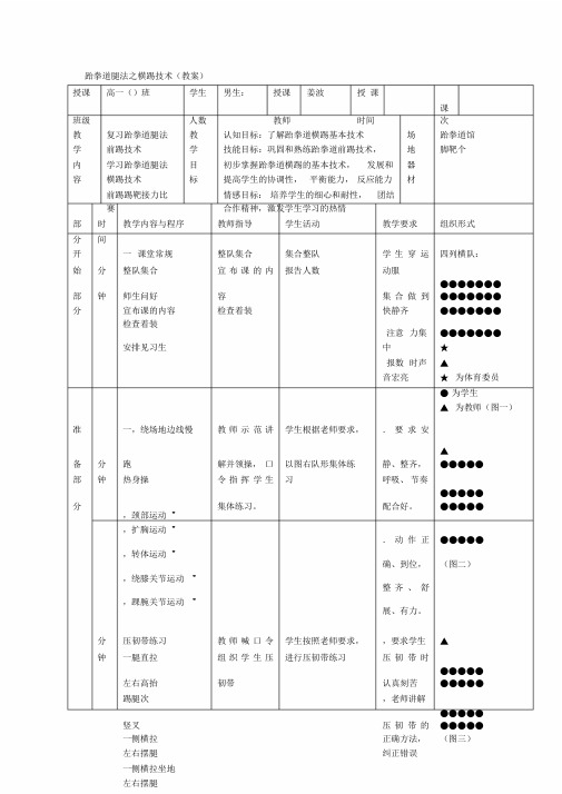 跆拳道腿法之横踢技术(教案)