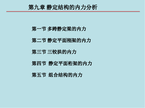 建筑力学第九章 静定结构的内力