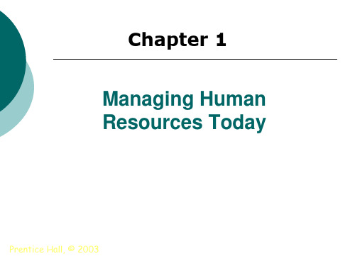 人力资源双语ch01 managing human resource today