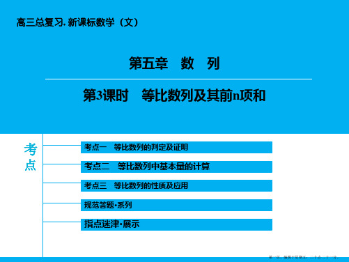 2016届高三数学(北师大版)一轮复习课件：第5章-第3课时 等比数列及其前n项和