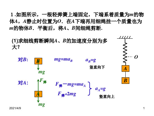 高一物理力学中的弹簧问题