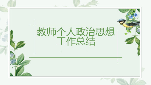 教师个人政治思想工作总结