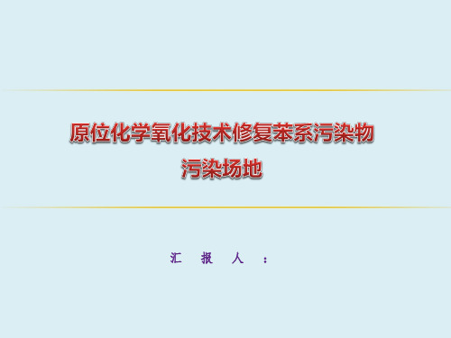 原位化学氧化技术修复苯系污染物污染场地汇报材料(2019.6.23)