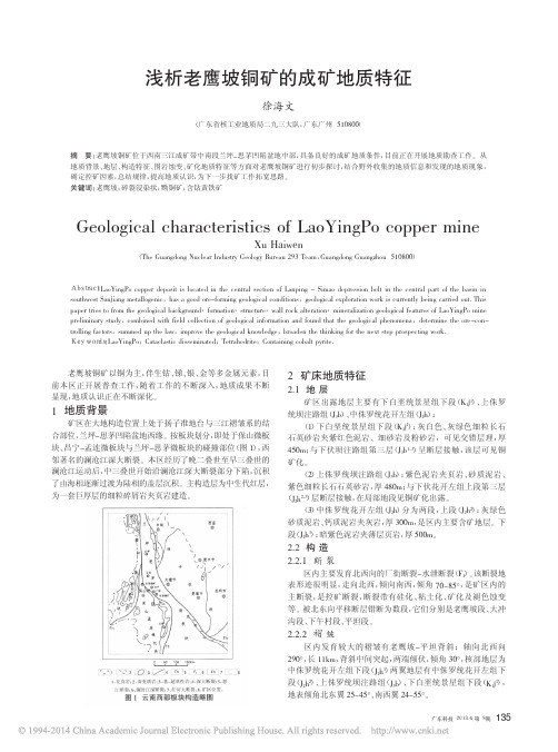浅析老鹰坡铜矿的成矿地质特征_徐海文