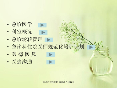 急诊科规范化医师培训入科教育课件