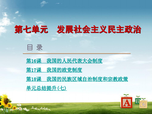 2019年高考政治一轮复习第七单元发展社会主义民主政治课件新人教版PPT课件