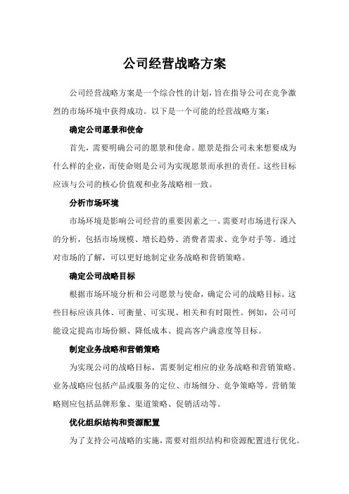 公司经营战略方案