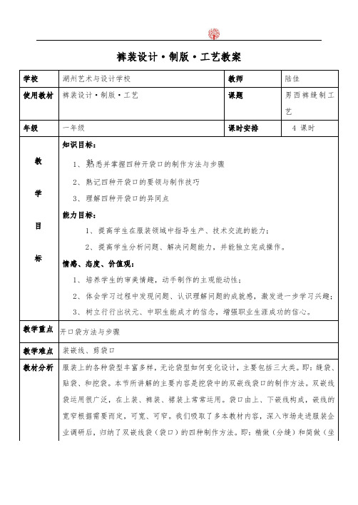 2部件练习-双嵌线袋