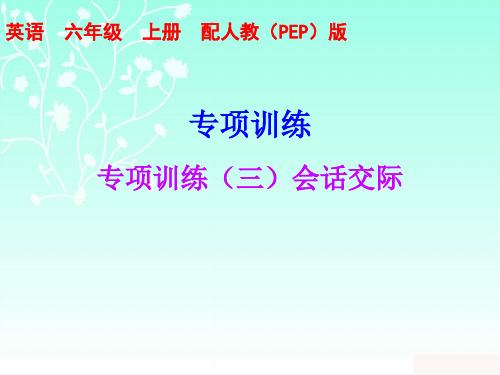 最新人教PEP版六年级英语上册《专项训练(三)会话交际(含答案)》精品ppt课件