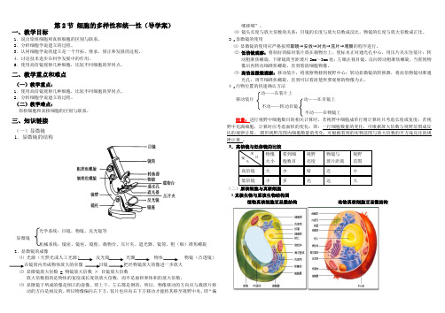 细胞的多样性和统一性(导学案)