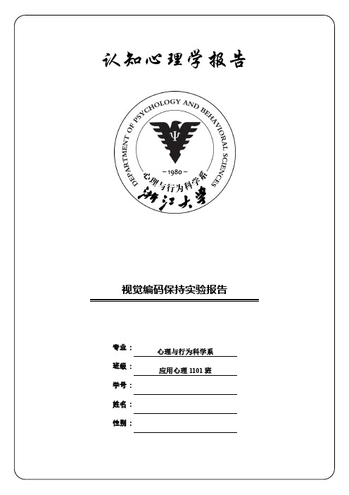 视觉编码保持实验报告