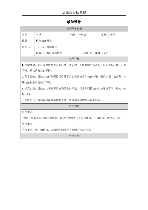 植物长在哪里教学设计