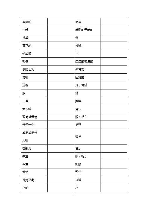 新概念青少版1B 单词默写