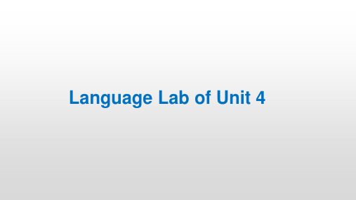 Language Lab of Unit 4