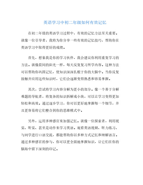 英语学习中初二年级如何有效记忆