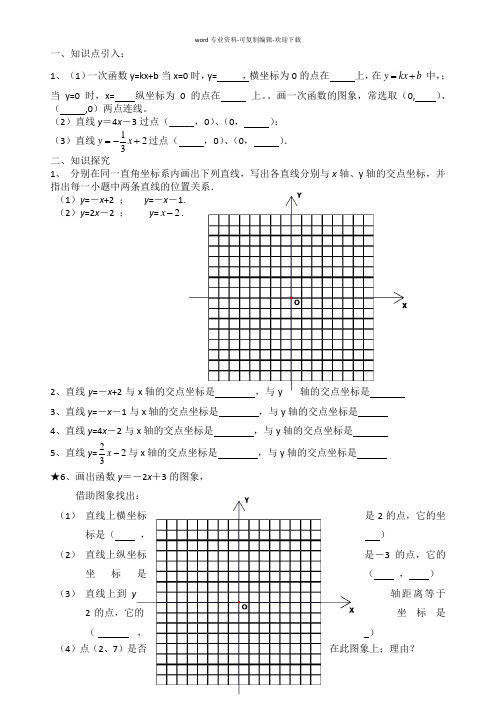 一次函数交点知识点引入