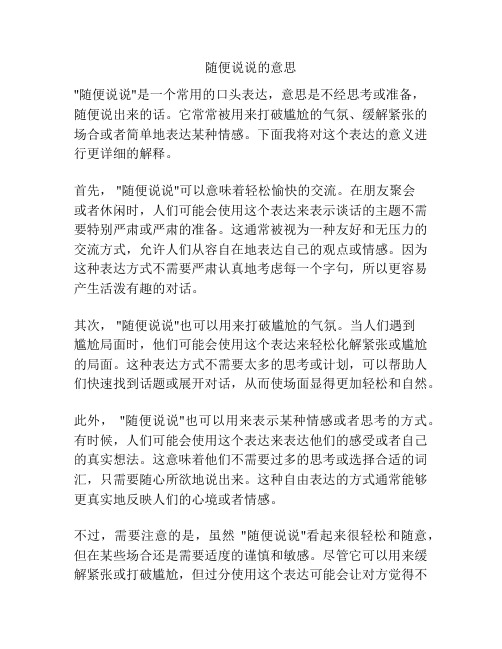 随便说说的意思