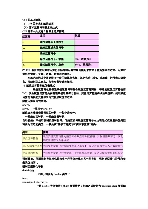 C51的基本运算