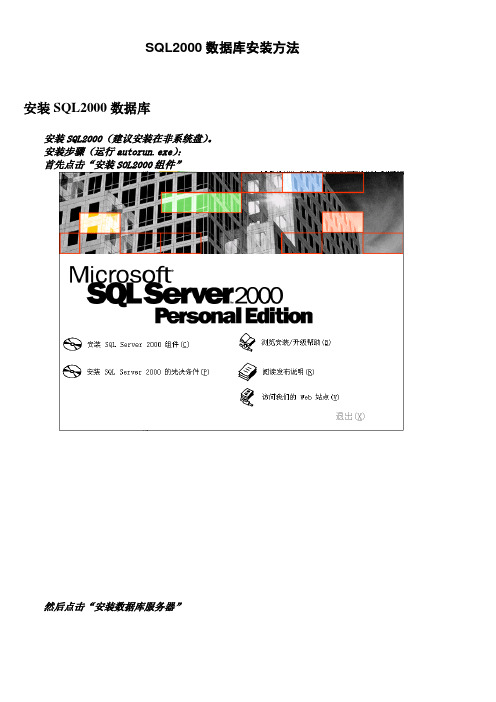 SQL2000数据库安装方法