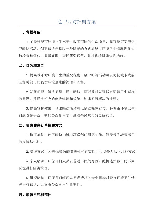 创卫暗访细则方案