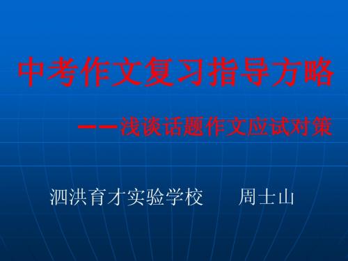 中考作文复习策略纲要