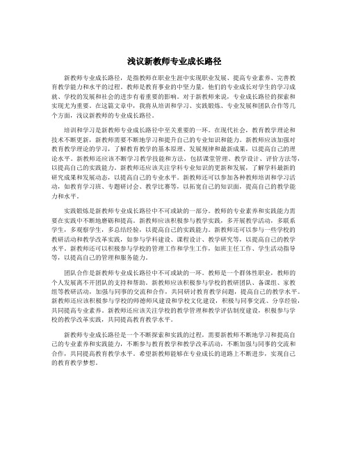 浅议新教师专业成长路径