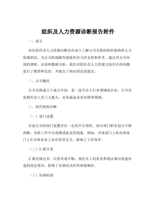 组织及人力资源诊断报告附件