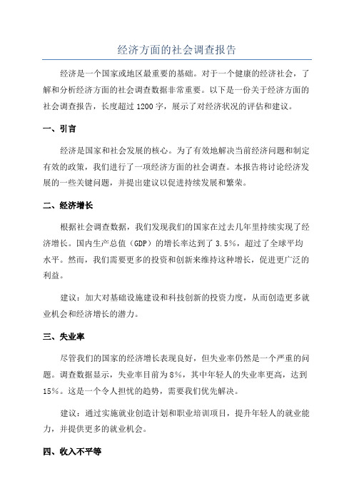 经济方面的社会调查报告