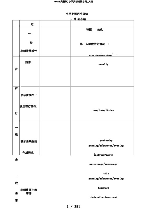 (word完整版)小学英语语法总结,文档