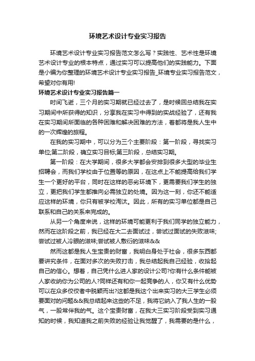 环境艺术设计专业实习报告