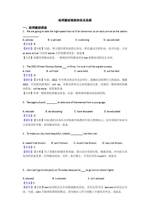 动词被动语态知识点总结