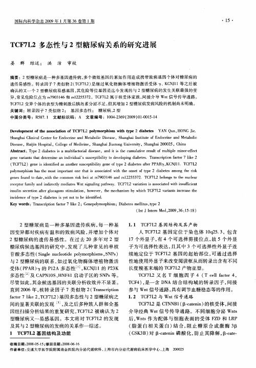 TCF7L2多态性与2型糖尿病关系的研究进展