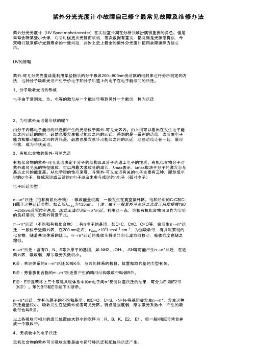 紫外分光光度计小故障自己修？最常见故障及维修办法