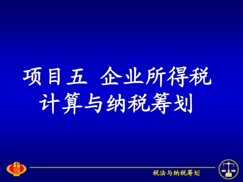 5.企业所得税计算与纳税筹划