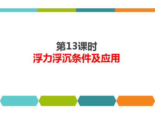 2021年人教版九年级物理中考总复习:第13课时《浮力浮沉条件及应用》课件