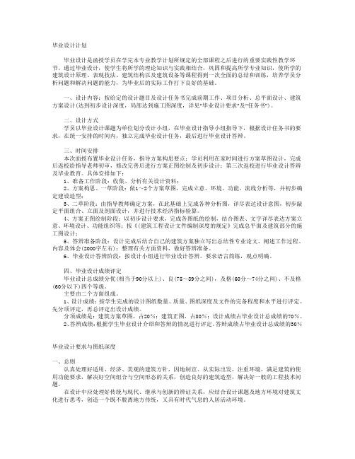 建筑学专业毕业设计任务书样板