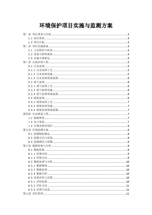 环境保护项目实施与监测方案