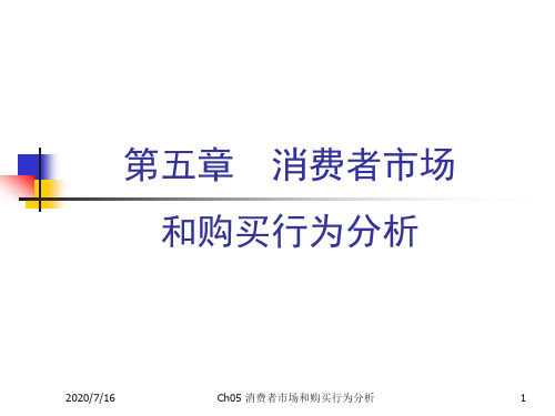 消费者市场和购买行为分析