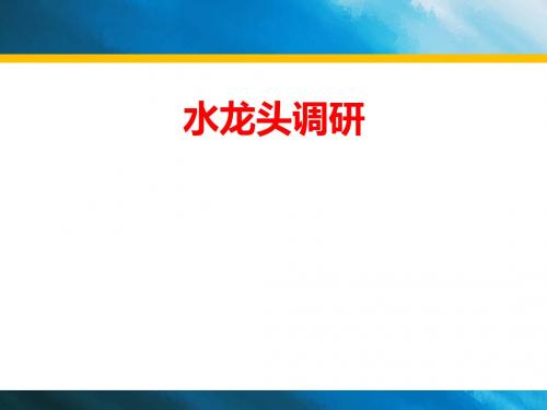 水龙头产品调研课件(PPT61张)