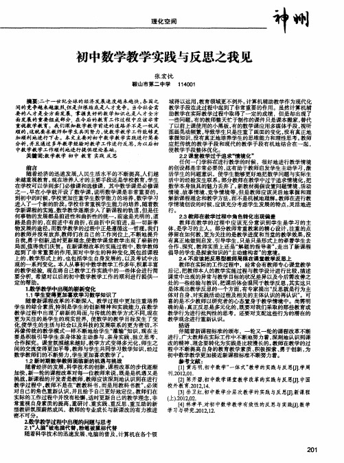 初中数学教学实践与反思之我见