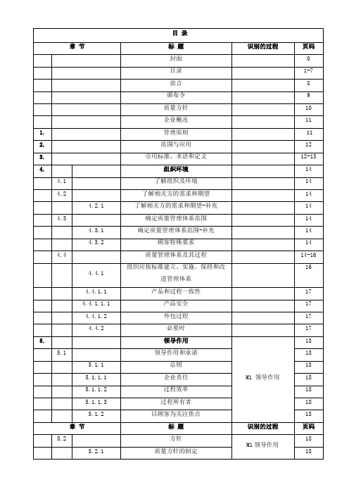 IATF16949-2016年版-质量手册(过程方法)