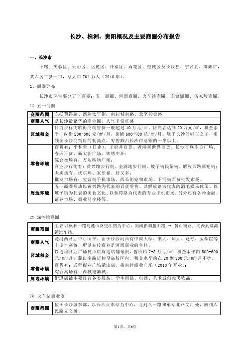 主要商圈分布报告