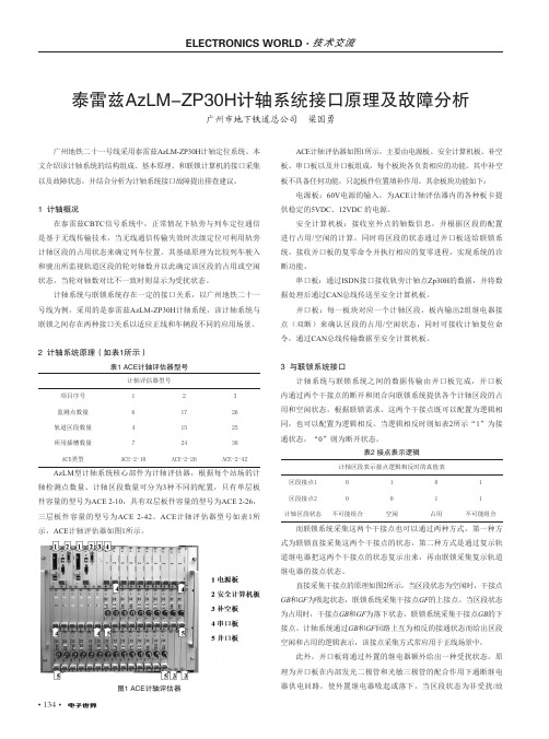 泰雷兹AzLM-ZP30H计轴系统接口原理及故障分析